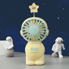 Spaceman Mini Handheld Fan With Light USB Rechargeable Desktop Fan