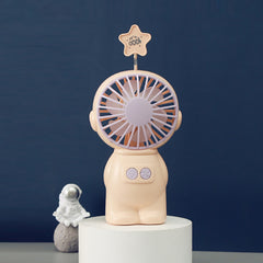 Spaceman Mini Handheld Fan With Light USB Rechargeable Desktop Fan
