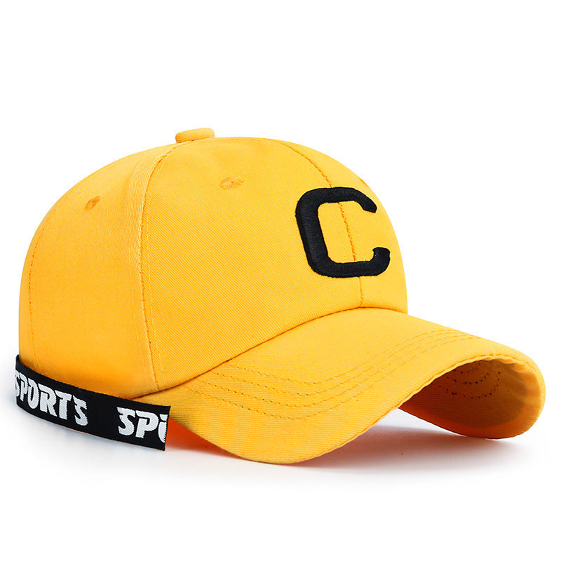 C Embroidery Kpop Baseball Cap Long Ribbon Candy Couple Sun Hat Adjustable Unise