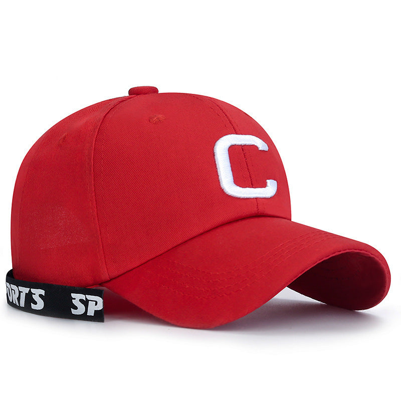 C Embroidery Kpop Baseball Cap Long Ribbon Candy Couple Sun Hat Adjustable Unise