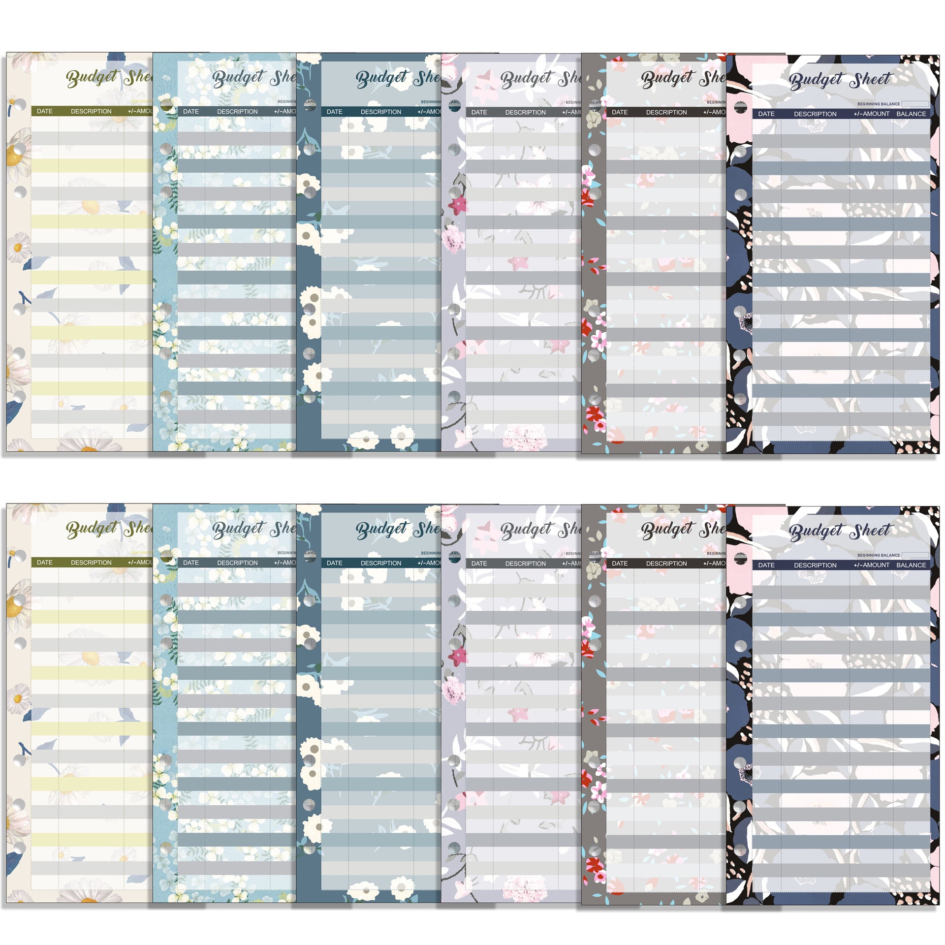 12pcs Colorful Budget Card Money Organizer for A6 Budget