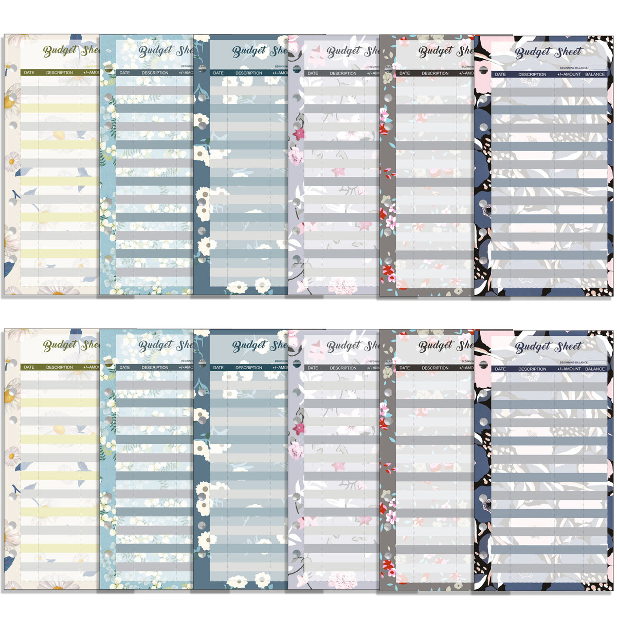 12pcs Colorful Budget Card Money Organizer for A6 Budget