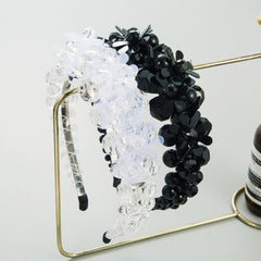 Crystal Flower Beaded Wide Brim Headband Headdress Hair Accessories