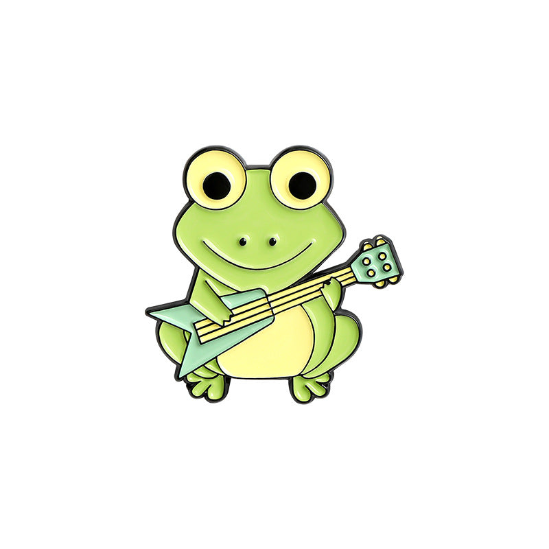 Cartoon Frog Brooch Playing Guitar Frog Brooch