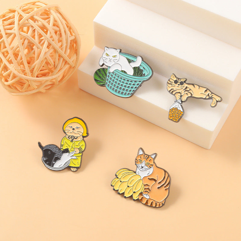 Animal Cat Brooch Lapel Pin Backpack Clothing Hat Brooch Pin Jewelry