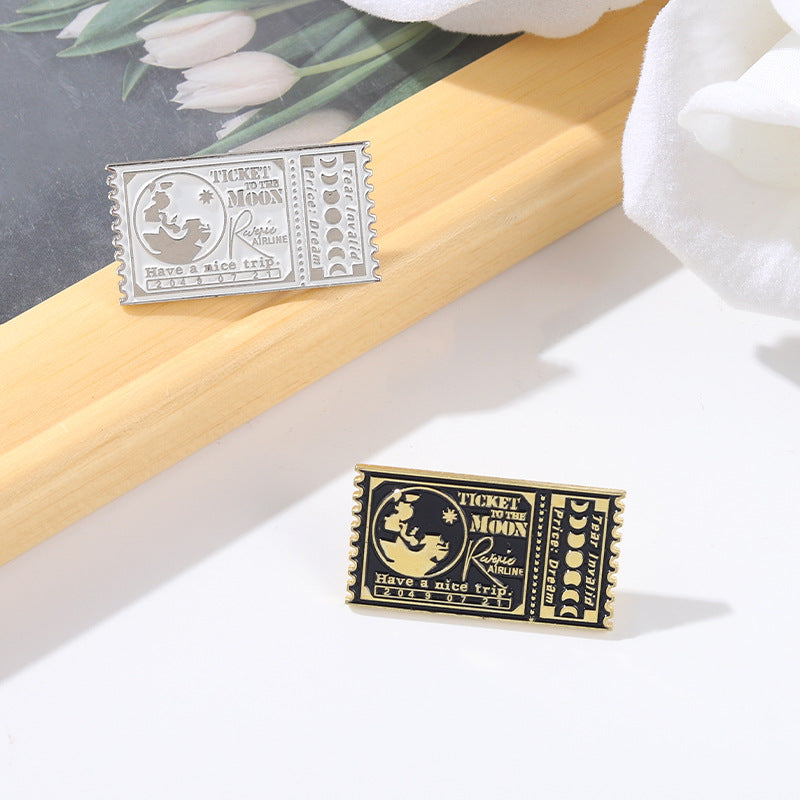Retro Movie Ticket Brooch