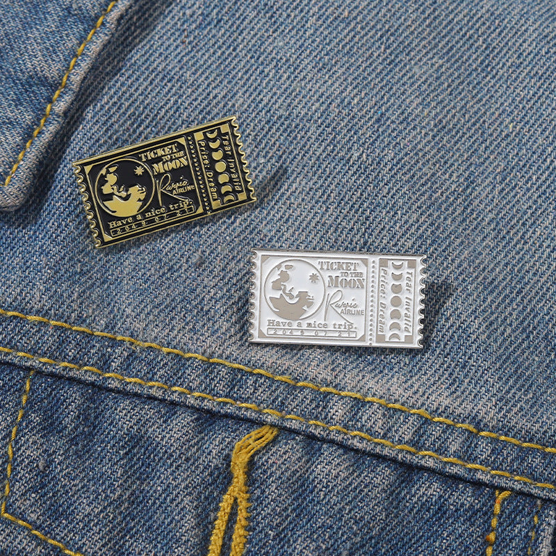 Retro Movie Ticket Brooch