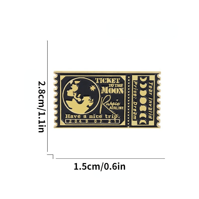Retro Movie Ticket Brooch