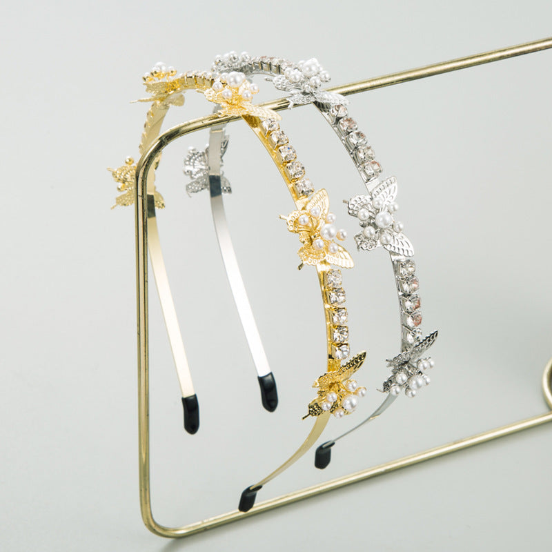 Pearl Rhinestone Headband Hair Hoop Hair Accessories