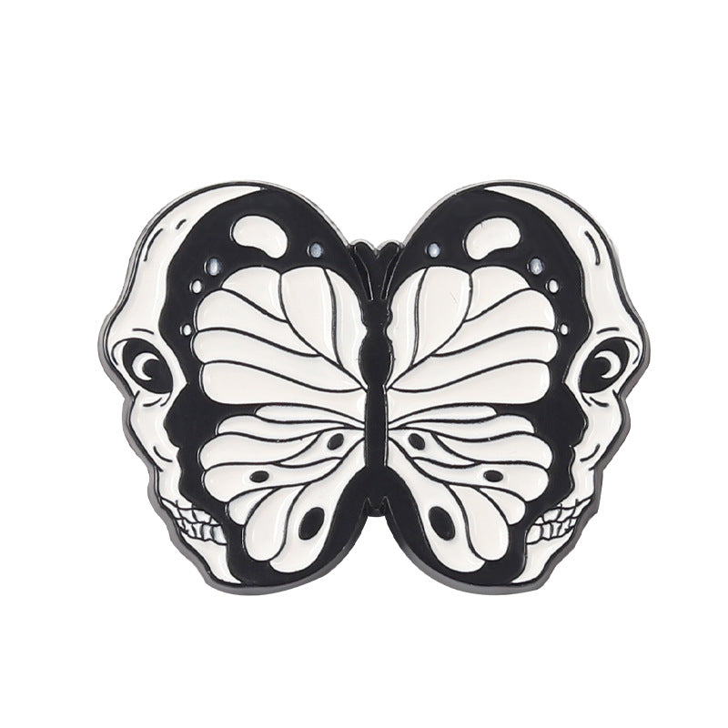 Skull Butterfly Brooch Men Creative Pins