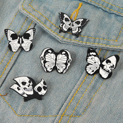Skull Butterfly Brooch Men Creative Pins
