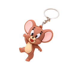 Cute Cartoon Cat Mouse Keychain for Kids