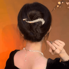 Golden Rhinestone Hair Clip Bun Holder Twist Clip Hair Accessories