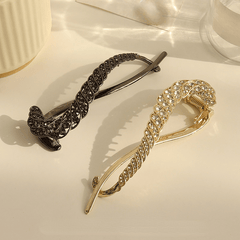 Golden Rhinestone Hair Clip Bun Holder Twist Clip Hair Accessories