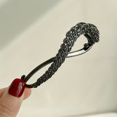 Golden Rhinestone Hair Clip Bun Holder Twist Clip Hair Accessories