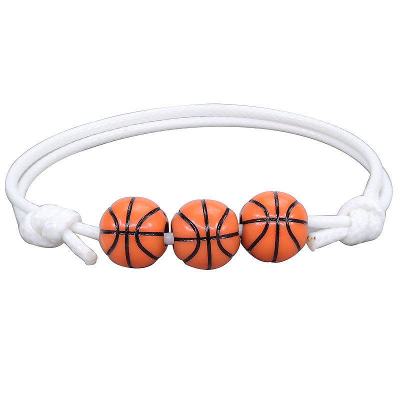 Adjustable Sport Charm Bracelet Basketball Football Baseball Inspirational Party