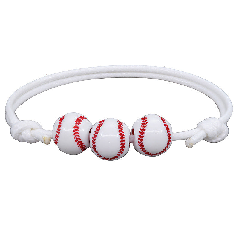 Adjustable Sport Charm Bracelet Basketball Football Baseball Inspirational Party