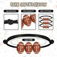 Adjustable Sport Charm Bracelet Basketball Football Baseball Inspirational Party