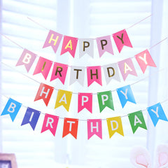 Colorful Flag Decorations Happy Birthday Banner