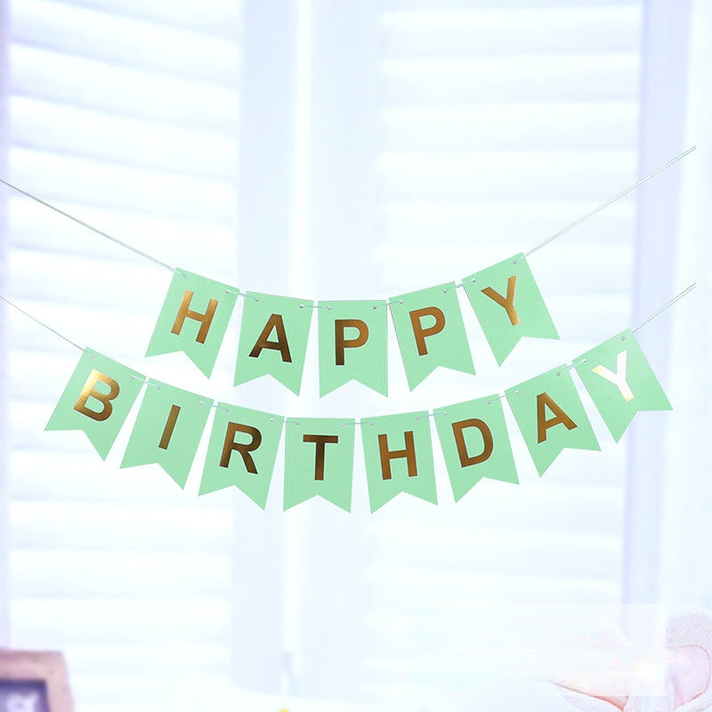 Colorful Flag Decorations Happy Birthday Banner