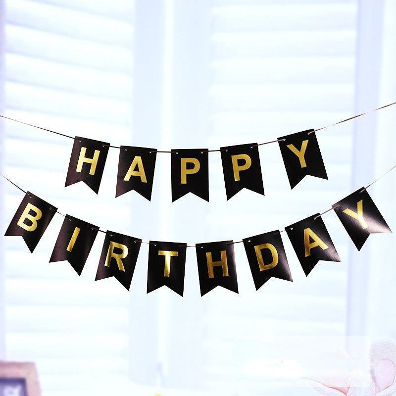 Colorful Flag Decorations Happy Birthday Banner