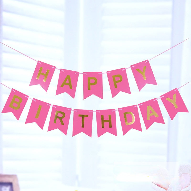 Colorful Flag Decorations Happy Birthday Banner