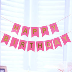 Colorful Flag Decorations Happy Birthday Banner