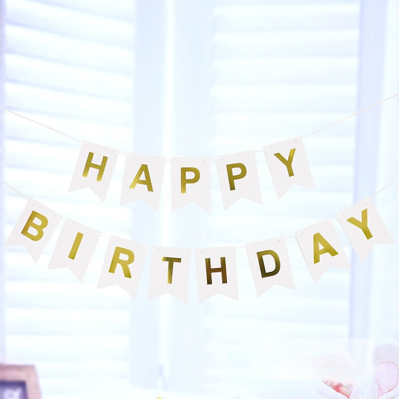 Colorful Flag Decorations Happy Birthday Banner