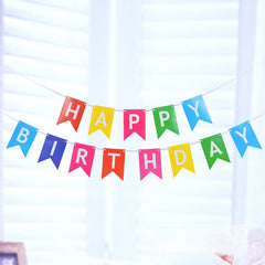 Colorful Flag Decorations Happy Birthday Banner