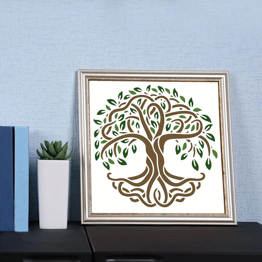 Tree Of Life Stencils 20x20 cm Plastic Drawing Painting DIY Supplies