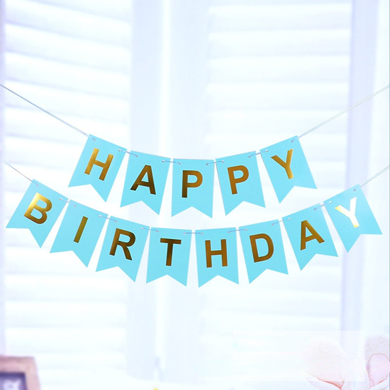 Colorful Flag Decorations Happy Birthday Banner