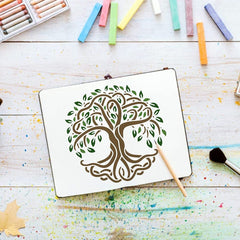 Tree Of Life Stencils 20x20 cm Plastic Drawing Painting DIY Supplies