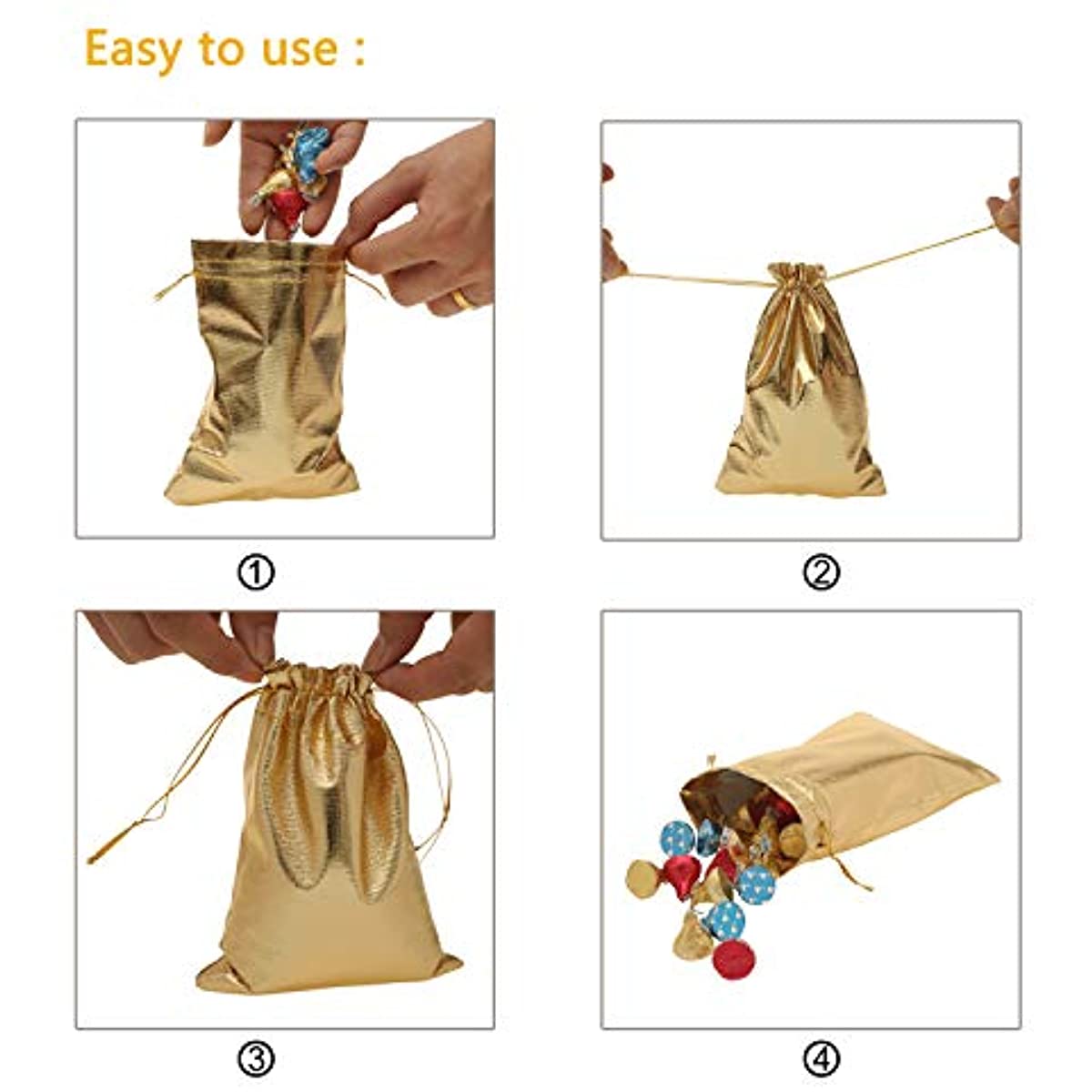 100pcs Organza Jewelry Pouches for Weddings Parties Christmas