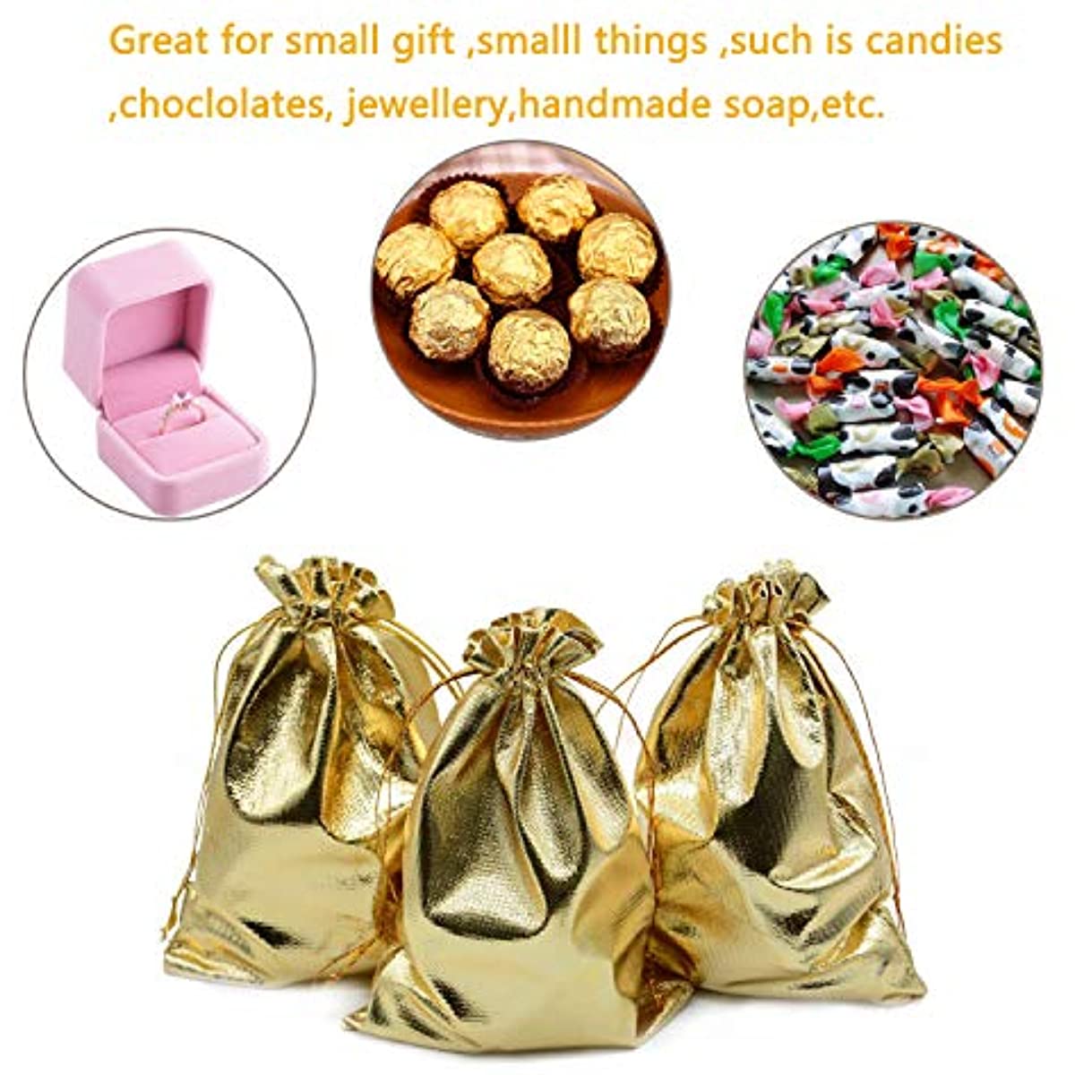 100pcs Organza Jewelry Pouches for Weddings Parties Christmas
