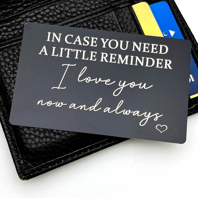 Personalized Leather Wallet Insert - Engraved Gift for Him