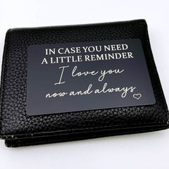 Personalized Leather Wallet Insert - Engraved Gift for Him