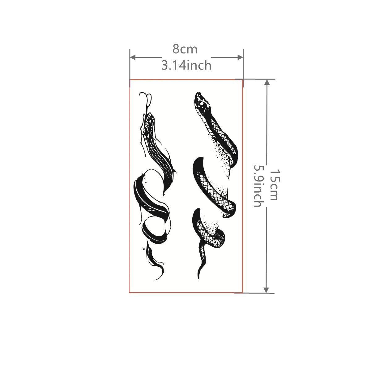 Waterproof Snake Pattern Temporary Tattoo - Bold Statement Accessory
