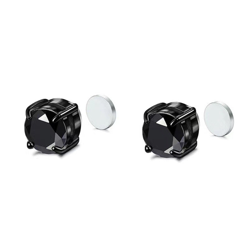 Men's Stainless Steel Double Head Earrings Studs