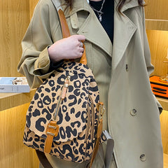 Leopard Flap Backpack Purse Women's Zipper Front Travel Daypack