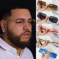 Men's Rimless Sunglasses UV Protection Sunglasses