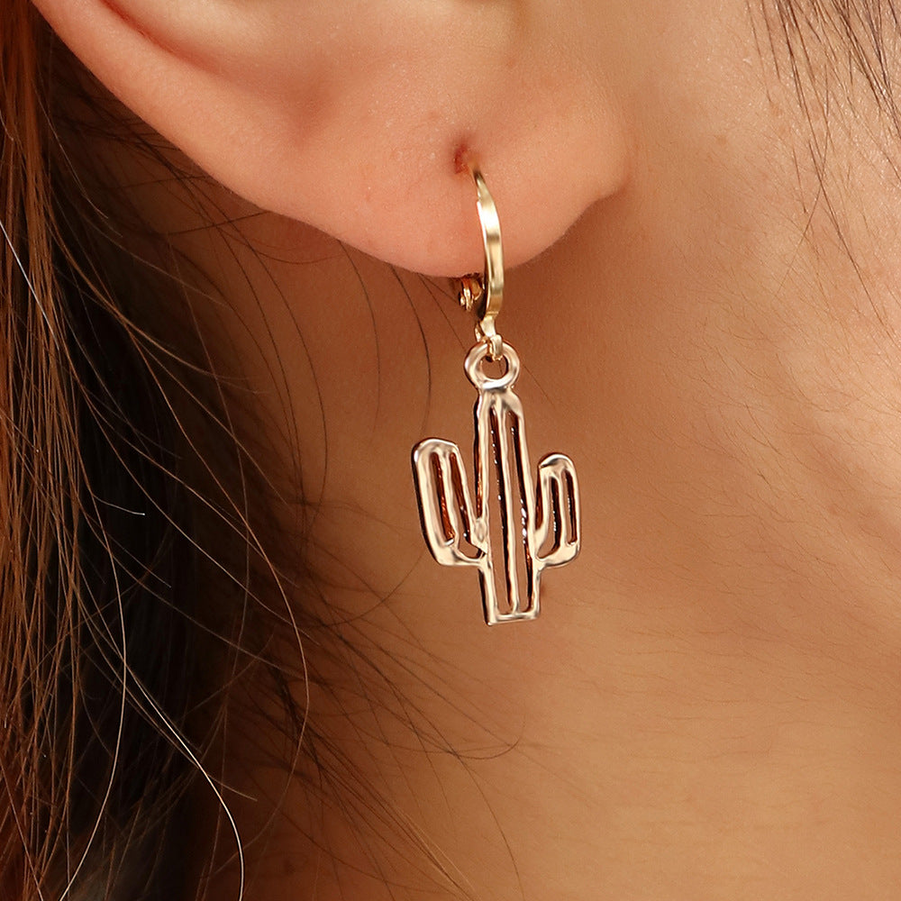 Golden Butterfly Pentagram Cone Earrings