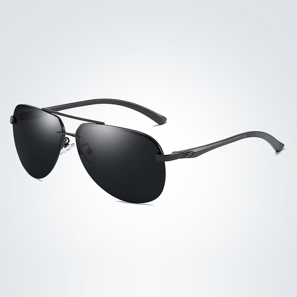 Polarized Half Frame Sunglasses Metal Driving Sun Glasses