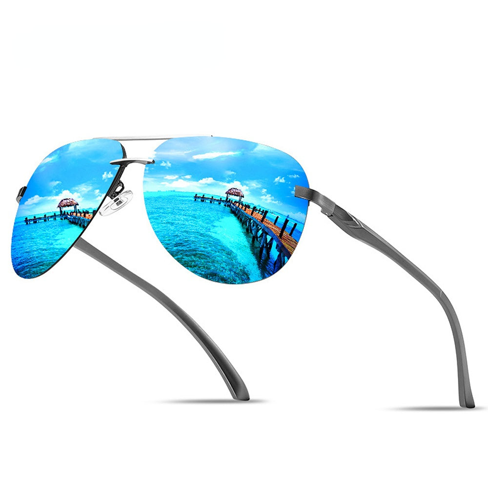 Polarized Half Frame Sunglasses Metal Driving Sun Glasses