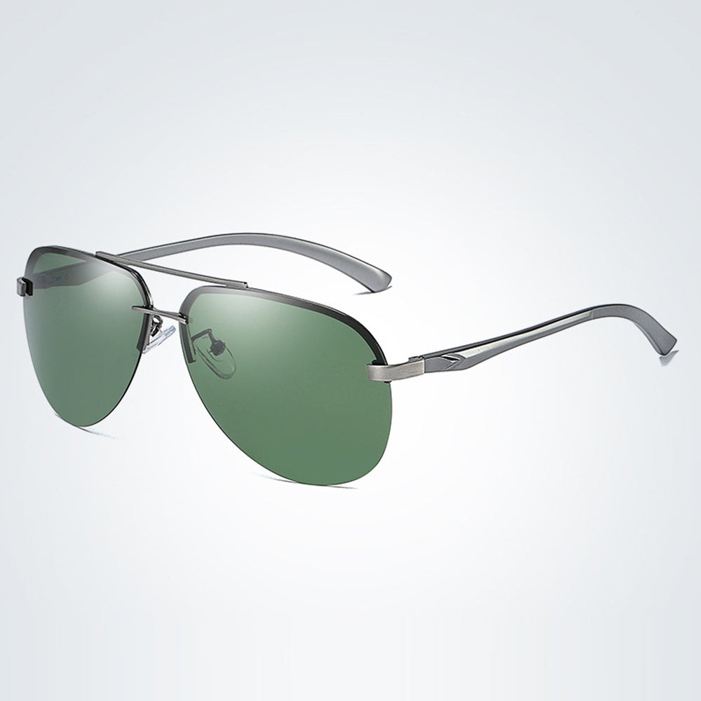 Polarized Half Frame Sunglasses Metal Driving Sun Glasses