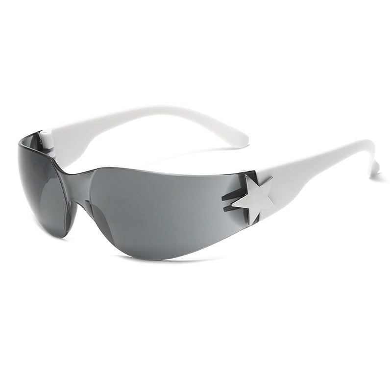 Men's Star Pattern Rimless Sunglasses UV Protection Glasses