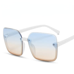 Oversized Semi Rimless Sunglasses UV400