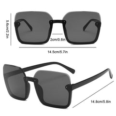 Oversized Semi Rimless Sunglasses UV400