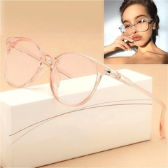 Translucent Round Clear Lens Glasses Lightweight Anti Light Glasses
