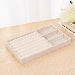 Velvet Jewelry Display Tray Case Stackable Portable Ring Earring Necklace Box