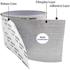 Window Screen Repair Kit Tape - Waterproof Fiberglass Mesh Patch